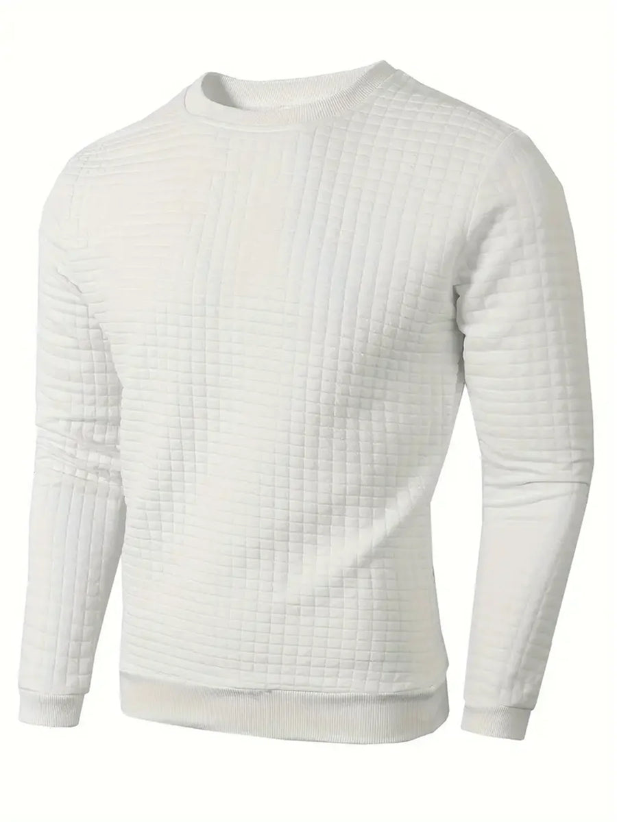 Gestructureerd sweatshirt met ronde hals voor heren, lange mouwen - diverse kleuren