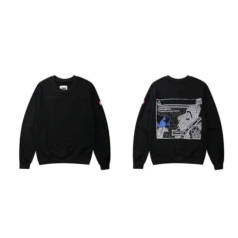 Uniseks sweatshirt met ronde hals en motiefprint