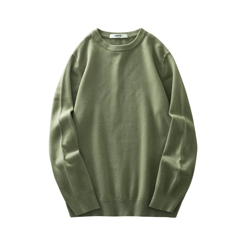Unisex basic sweater met lange mouwen, ronde hals en fijne brei
