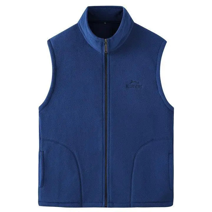Fleece Weste mit Reißverschluss Stehkragen und Taschen Herren