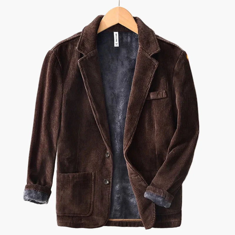 Herren Cord Blazer mit Fleece-Futter – Eleganter Freizeitjacke für Herbst und Winter