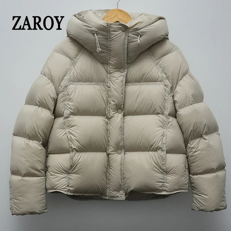 Damen Steppjacke mit Kapuze und Reißverschluss