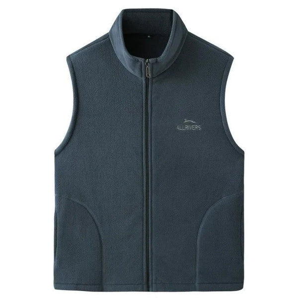 Fleece Weste mit Reißverschluss Stehkragen und Taschen Herren