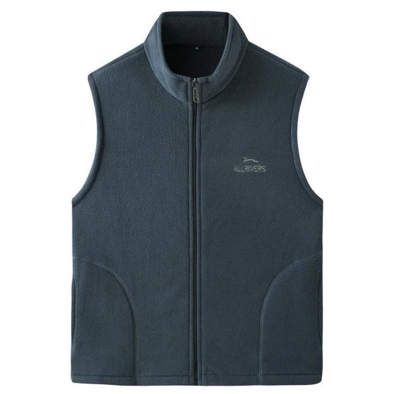 Fleece Weste mit Reißverschluss Stehkragen und Taschen Herren