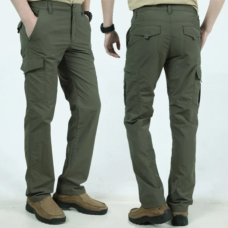 Herren Cargo-Hose mit mehreren Taschen, elastischem Bund