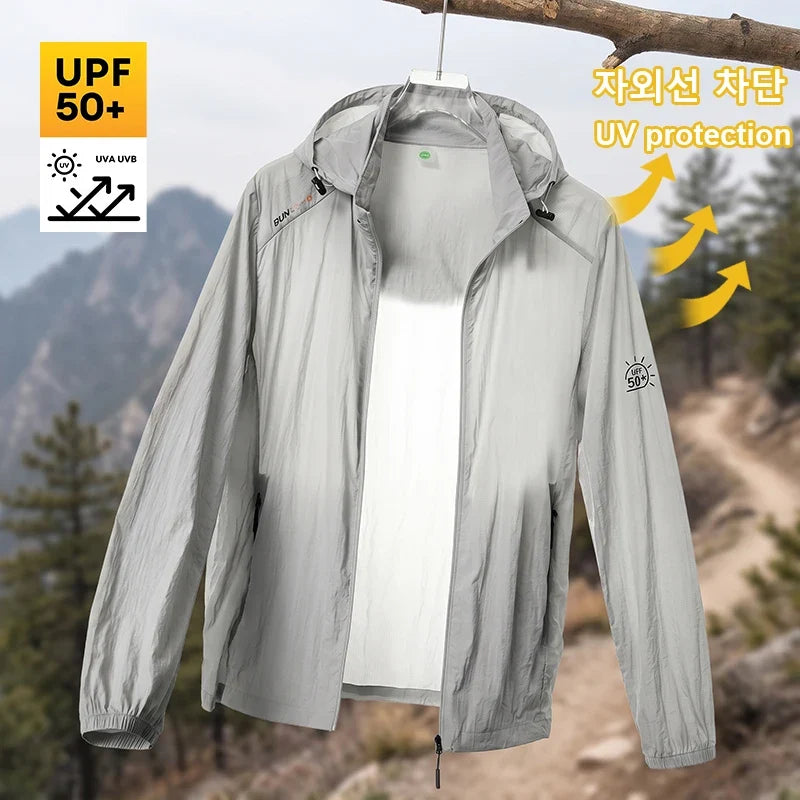 Leichte Kapuzenjacke Windbreaker für Herren, atmungsaktiv, mit Reißverschluss