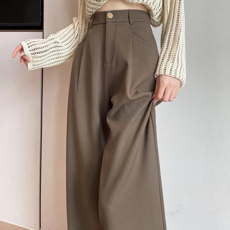 Damen Weite Hose High Waist Palazzo Business Hose