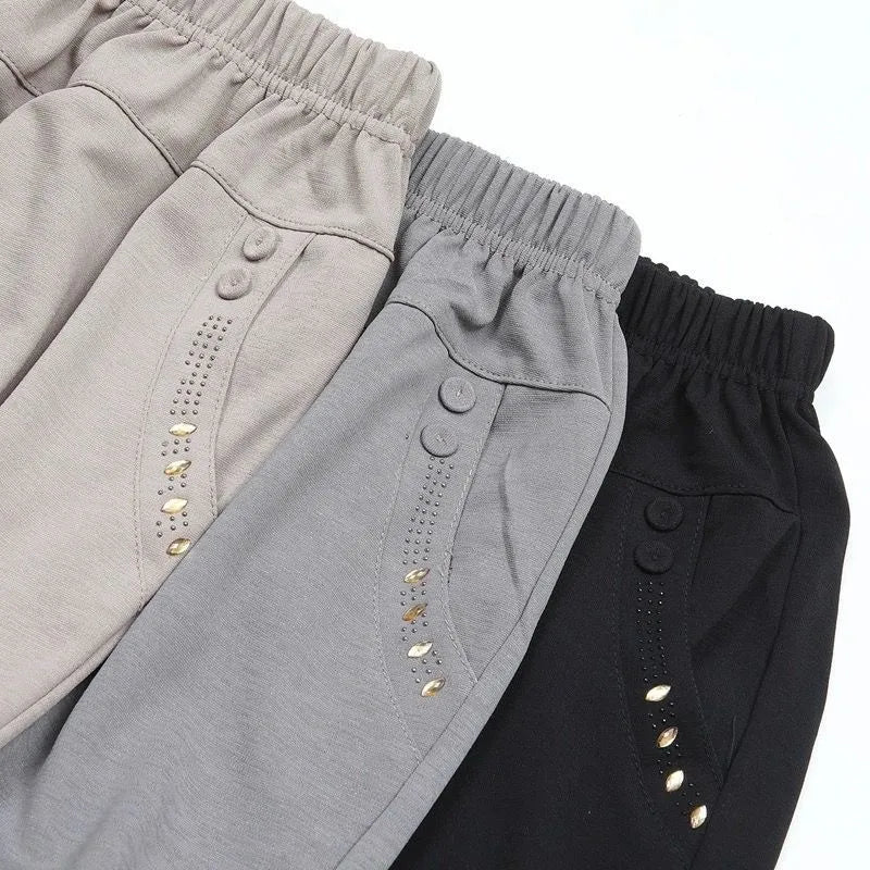 Dames vrijetijdsbroek met elastische tailleband en zakken