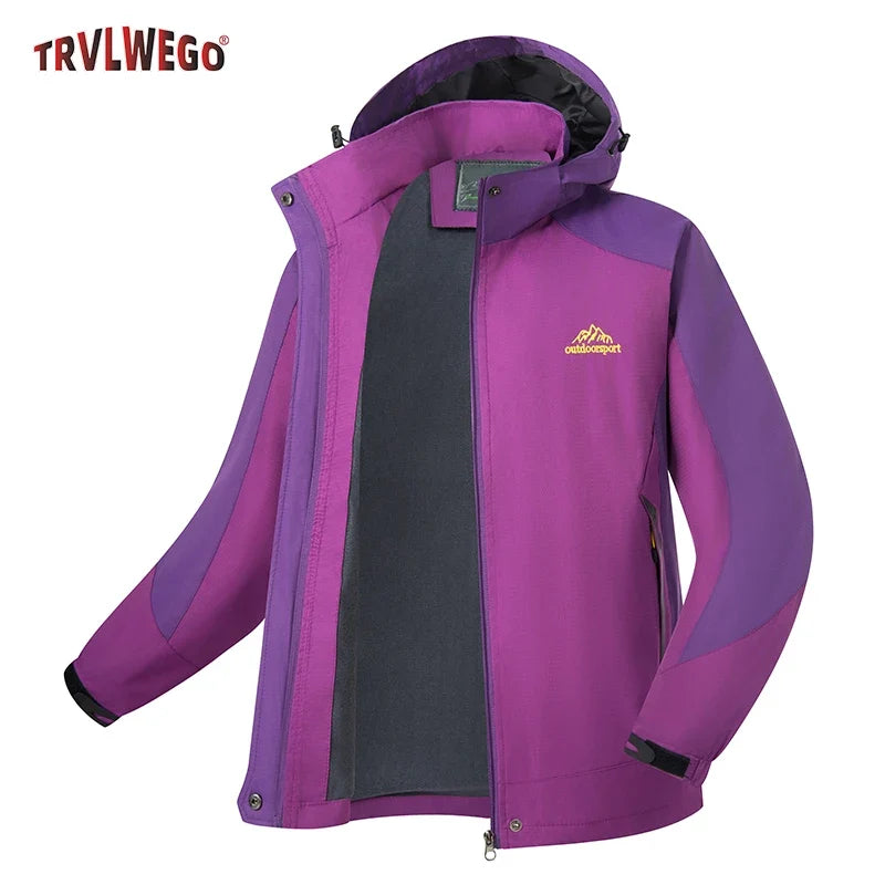 Damen Outdoorjacke mit Kapuze Winddicht Wasserabweisend 3-in-1 System