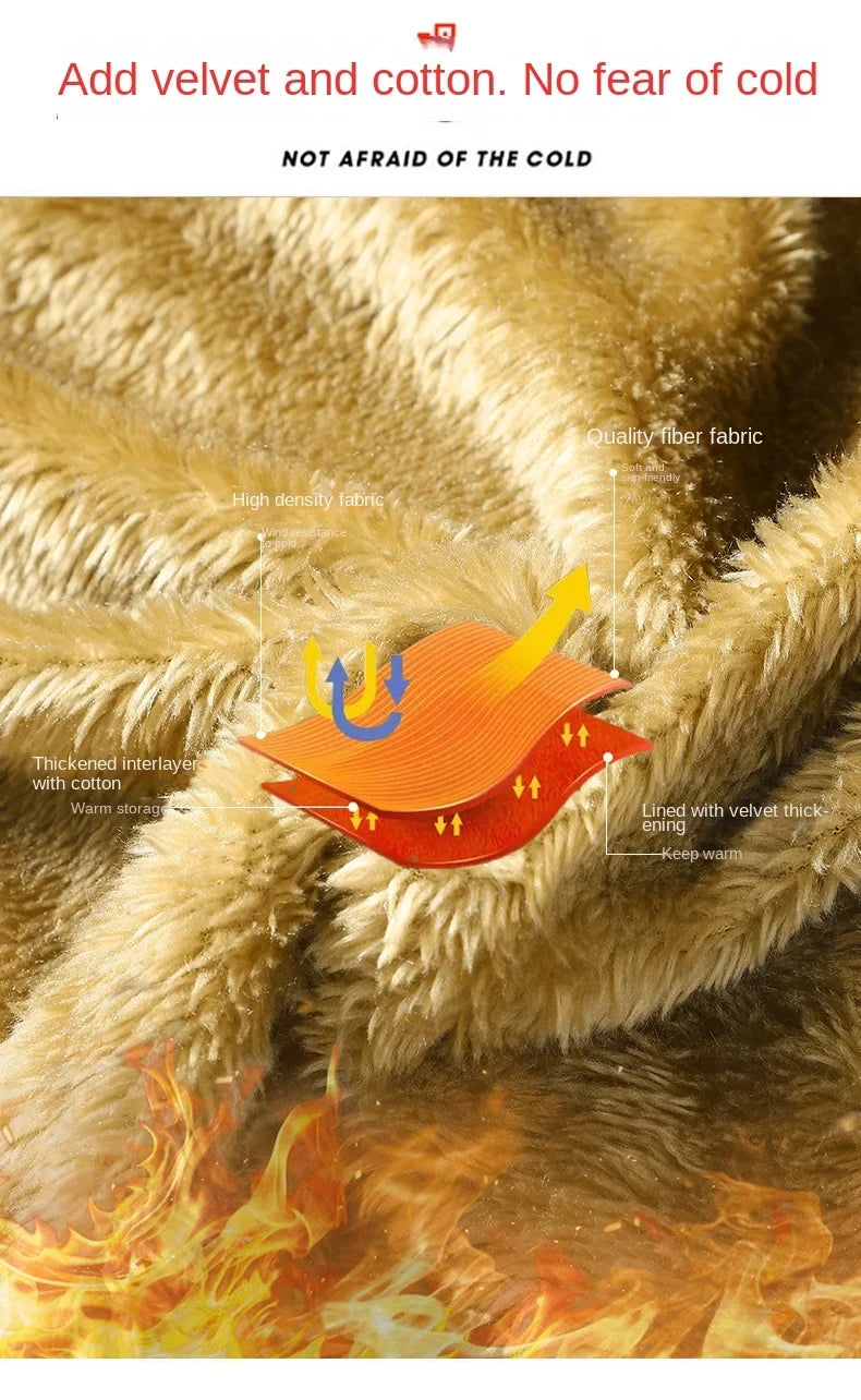 Herren Winterjacke mit Kapuze und Kunstfellbesatz, gefüttert