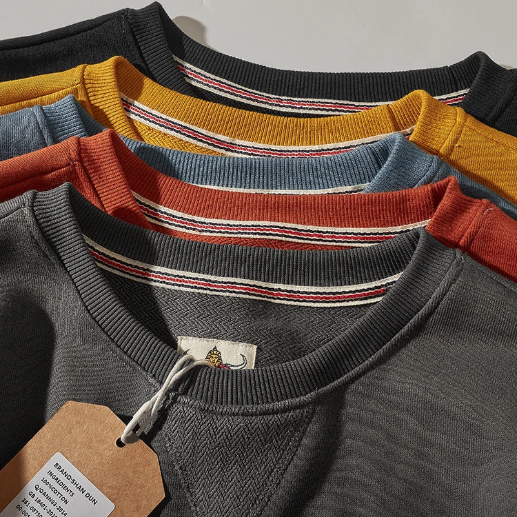 Heren sweatshirt met ronde hals, basic pullover in verschillende kleuren