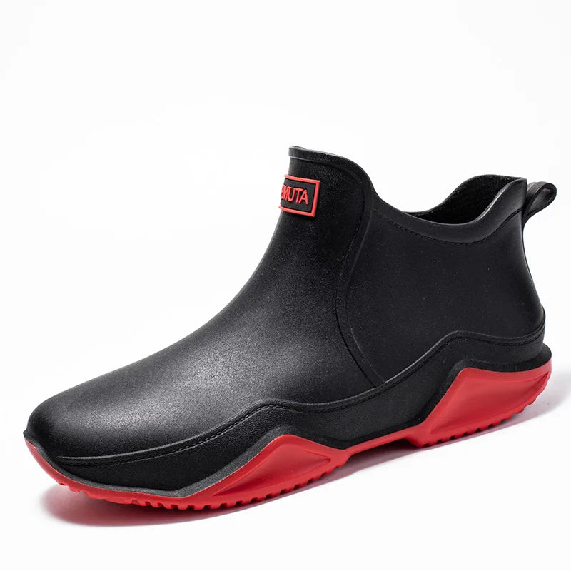Unisex wasserdichte Gummistiefel Halbhoch Kurzstiefel Rutschfeste Arbeitsstiefel