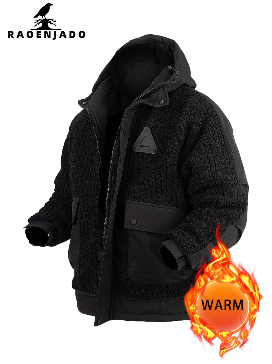 Unisex Kapuzenjacke Teddyfleece Warm Taschendetails
