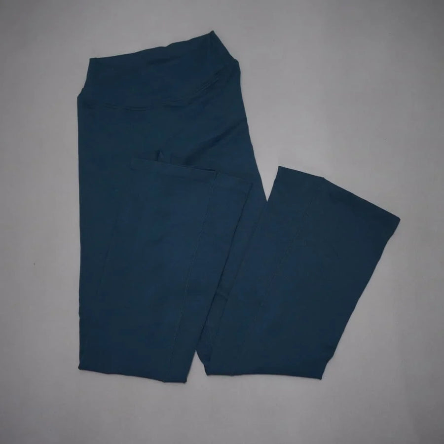 Sportieve bootcutbroek voor dames met hoge taille, elastische yogalegging, zacht
