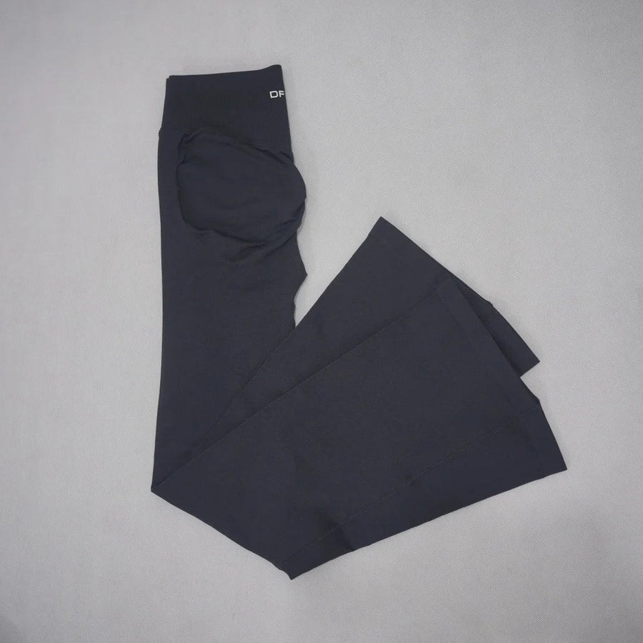 Sportieve bootcutbroek voor dames met hoge taille, elastische yogalegging, zacht