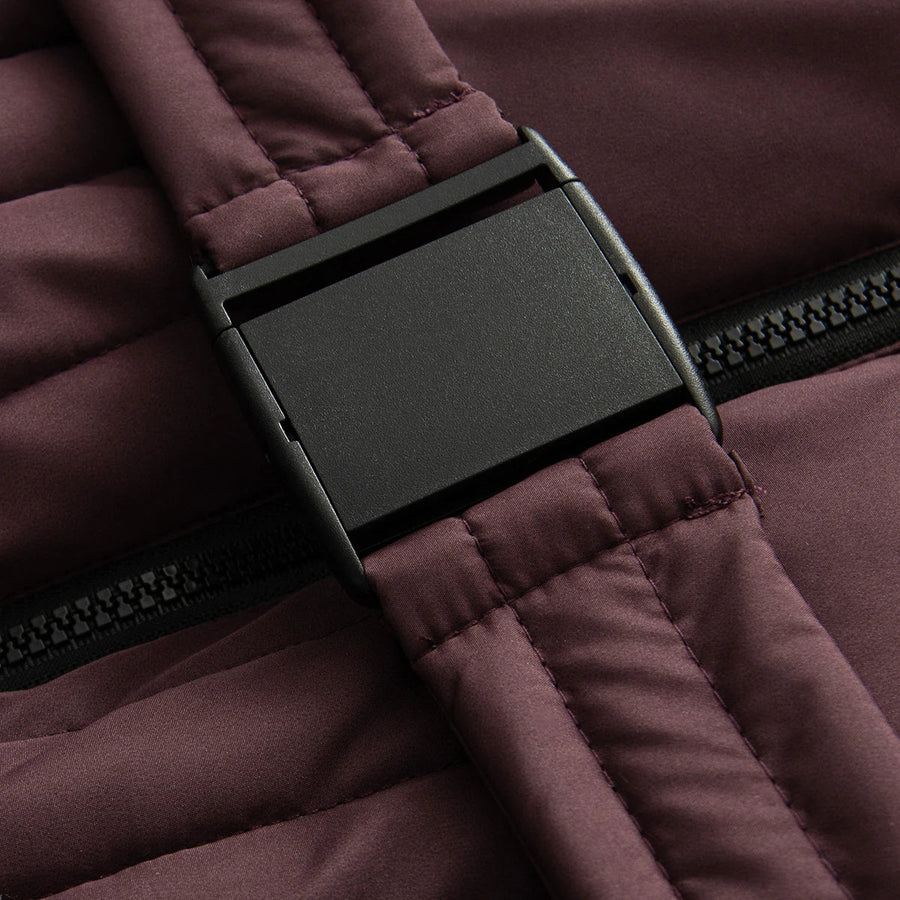 Damen Steppjacke mit Stehkragen Gürtel Falten-Details