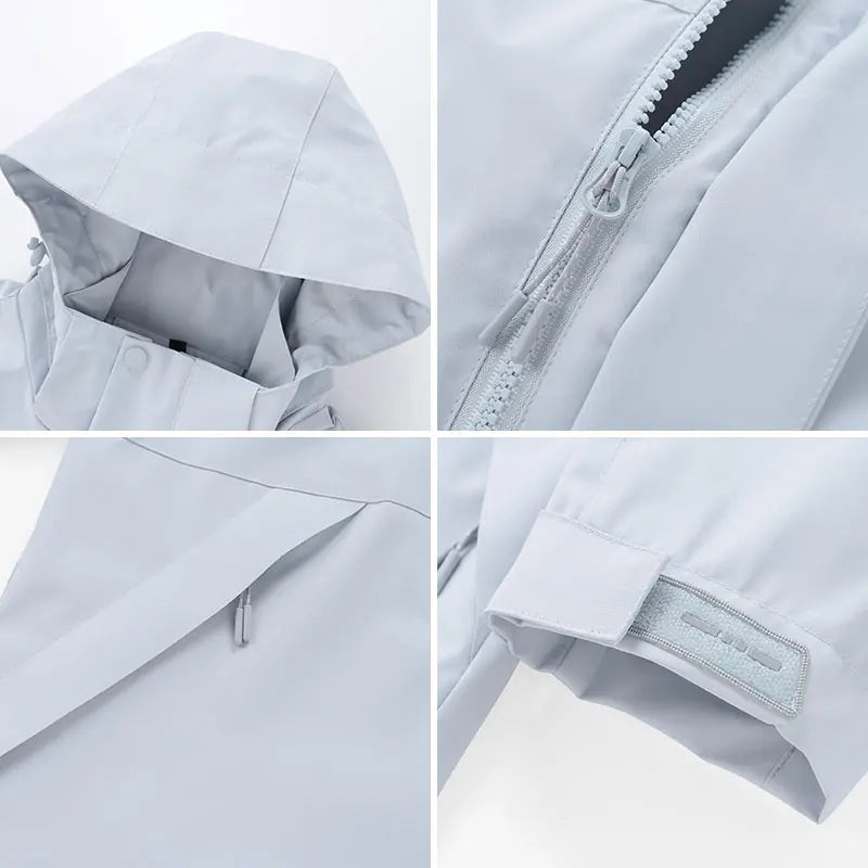 3-in-1 Jacke Unisex Wasserdicht Winddicht Winterjacke mit Fleece-Innenfutter Kapuze