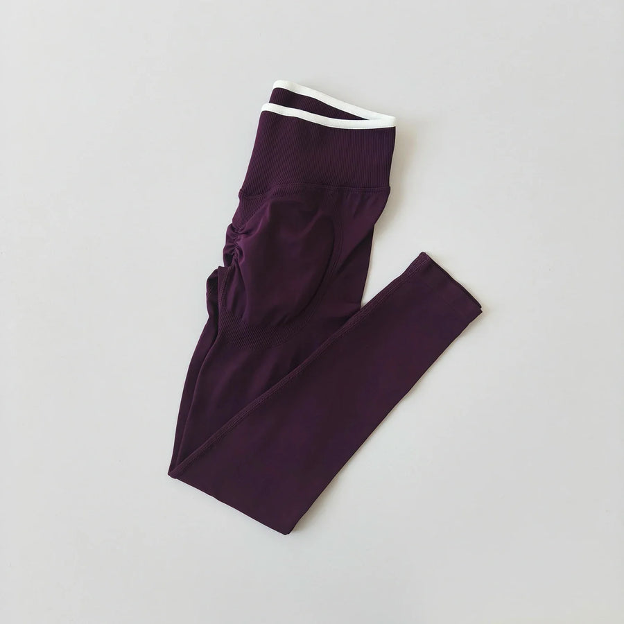 High-waist scrunch-buttlegging met rimpeldetail in verschillende kleuren