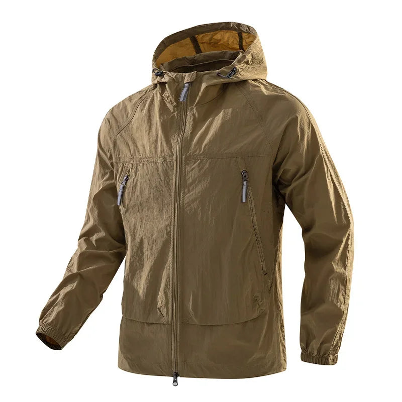 Leichte Kapuzenjacke Unisex Windbreaker mit Reißverschlüssen