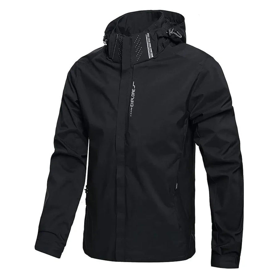 Unisex Outdoorjacke mit Kapuze und Reißverschluss, wasserabweisend