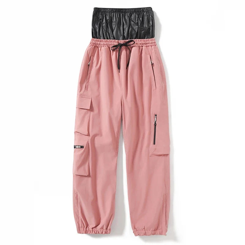 Unisex Cargohose mit elastischem Bund – Schwarz, Pink, Grün, Weiß
