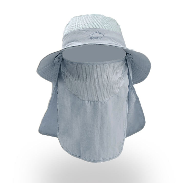 Unisex Sonnenhut mit Nackenschutz und Gesichtsmaske, breiter Krempe und UV-Schutz für Outdoor-Aktivitäten