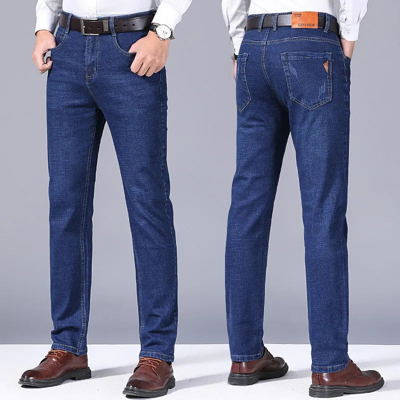Herenjeans straight fit denim broek blauw