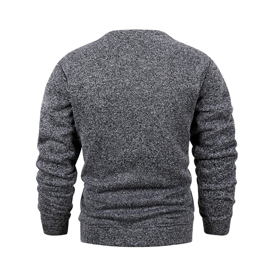 Herren Rundhals Pullover Strickoptik Langarm Sweatshirt