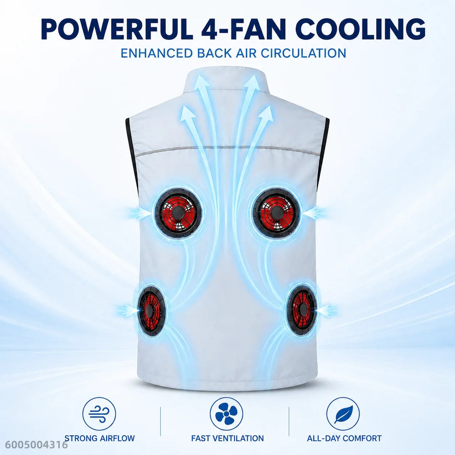Kühlweste mit 2 oder 4 Ventilatoren – Leichtes Design für Herren