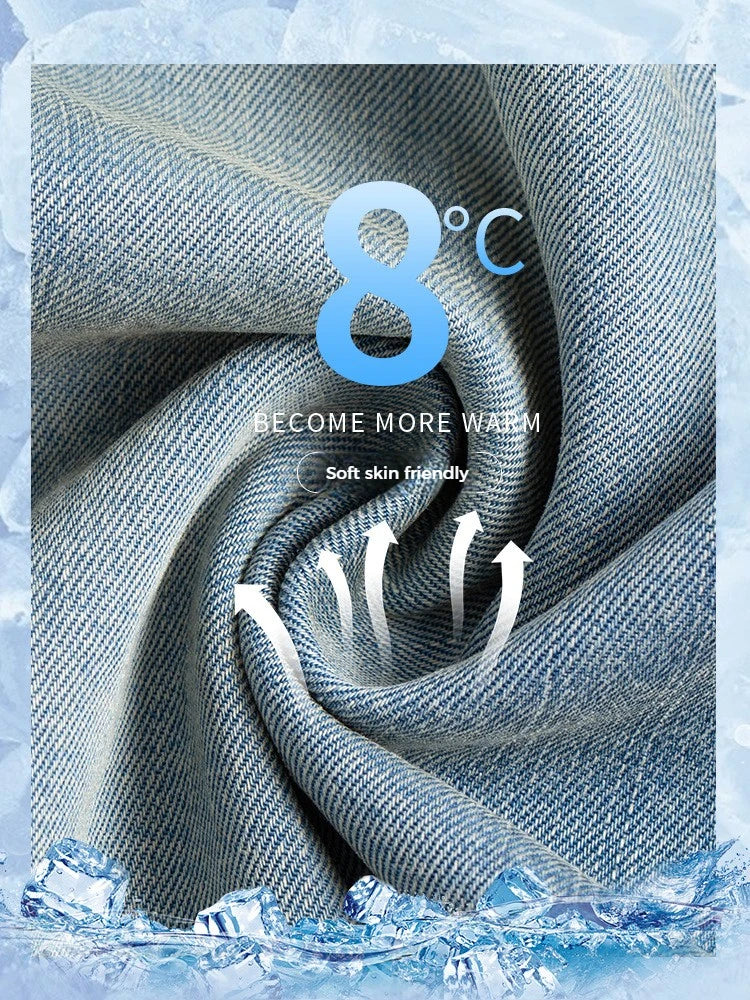 Damen Baggy Hose mit weitem Bein und elastischem Bund - Weit geschnittene Freizeithose in Jeans-Optik