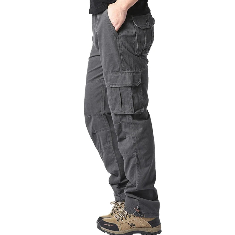 Heren cargobroek met zijzakken, regular fit vrijetijdsbroek