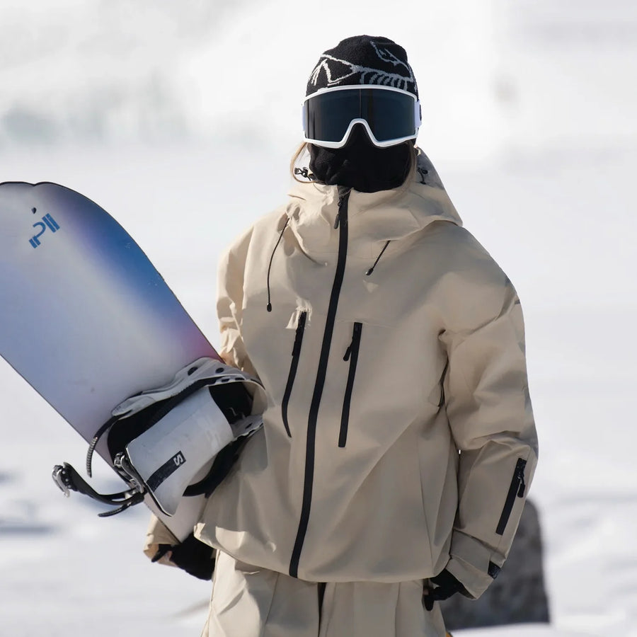 Unisex Winterjacke mit Kapuze für Snowboard und Ski, wasserabweisend, Pink