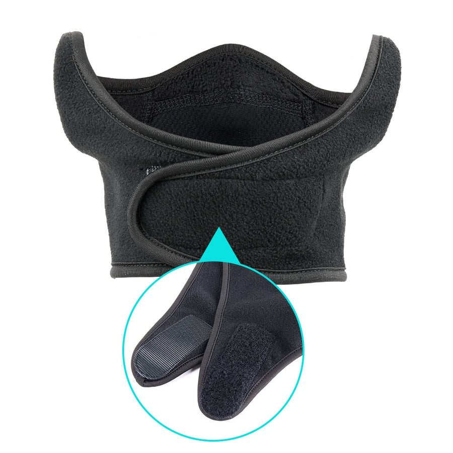 Wintergezichtsmasker zwart grijs, bescherming tegen de kou, warme nekwarmersjaal, skimasker met klittenbandsluiting