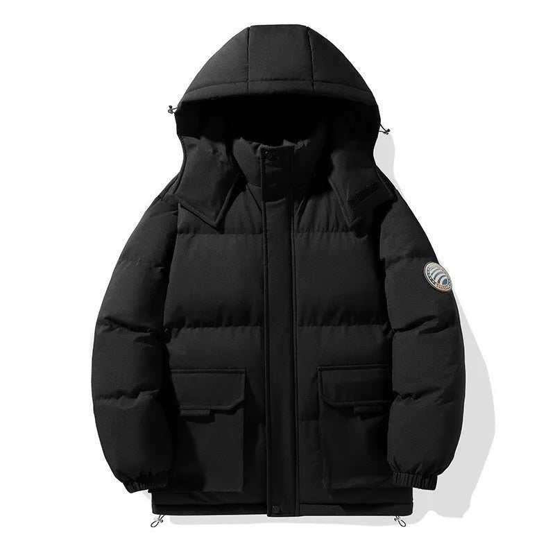 Herren Winter Steppjacke mit Kapuze und Pattentaschen – Mehrere Farben verfügbar