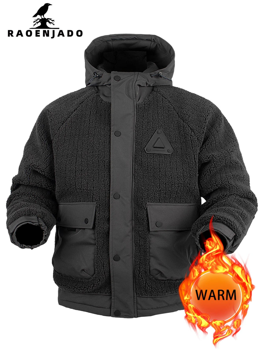 Unisex Kapuzenjacke Teddyfleece Warm Taschendetails
