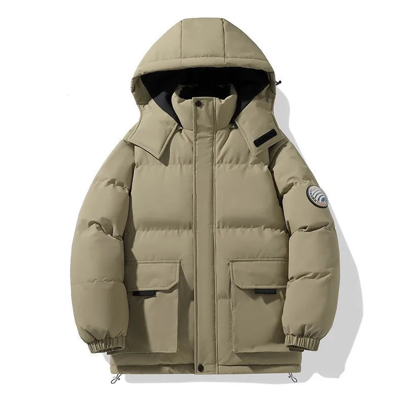 Herren Winter Steppjacke mit Kapuze und Pattentaschen – Mehrere Farben verfügbar