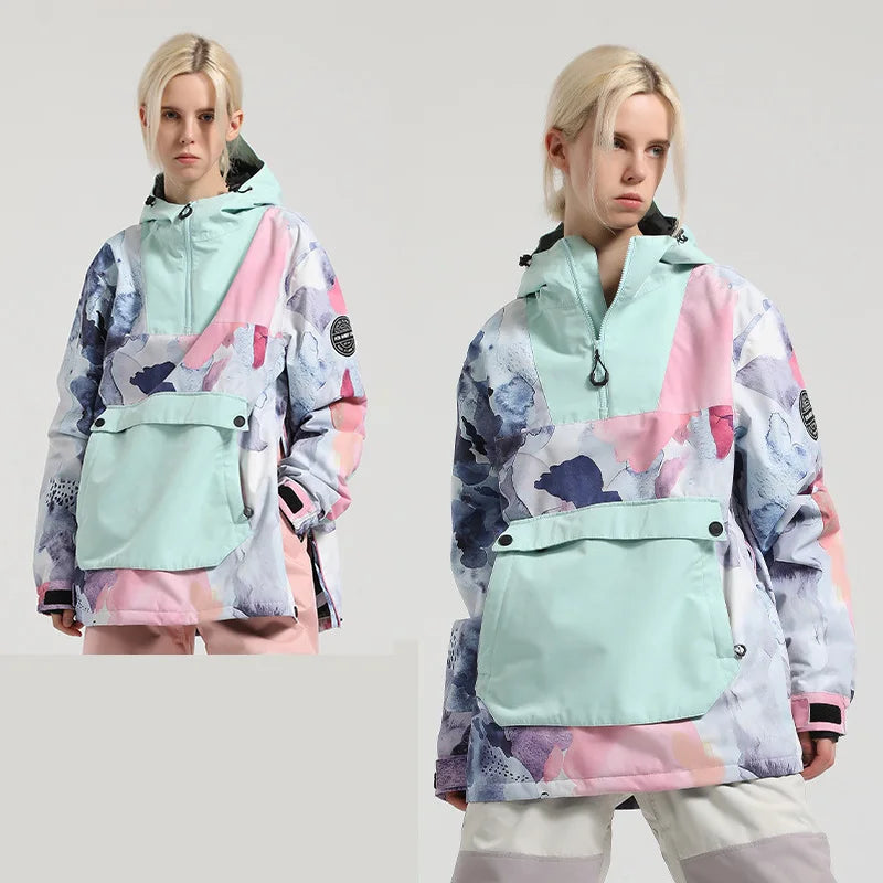 Unisex Anorak Jacke mit Kapuze & Kängurutasche – Wasserdicht aus Synthetik