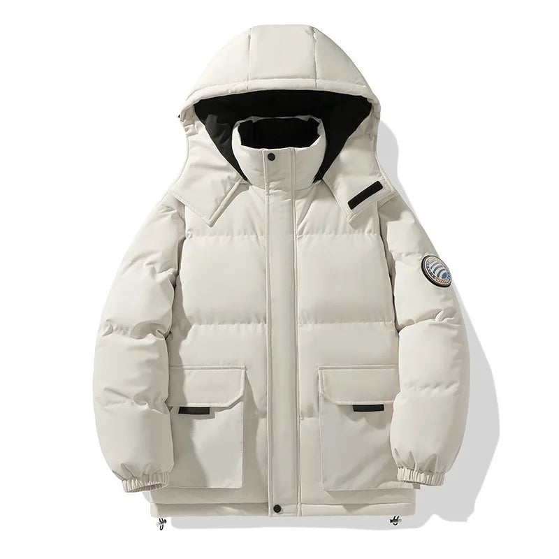 Herren Winter Steppjacke mit Kapuze und Pattentaschen – Mehrere Farben verfügbar
