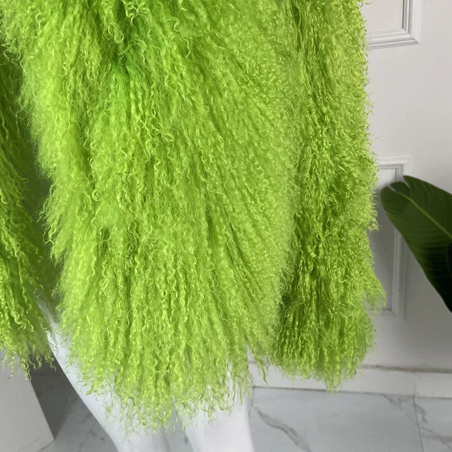 Damen Pelzimitat Mantel Lockiges Plüsch Teddy-Stil Jacke Langarm offener Schnitt