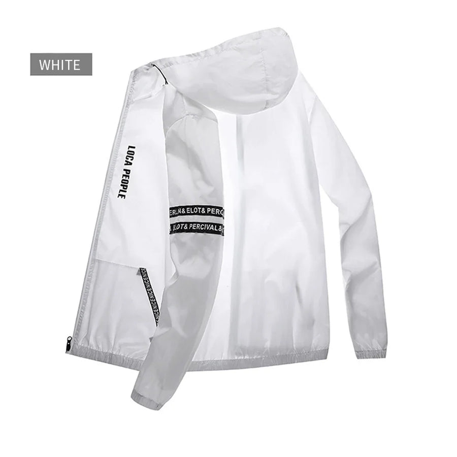 Leichte Kapuzenjacke Windbreaker mit Reißverschluss Unisex