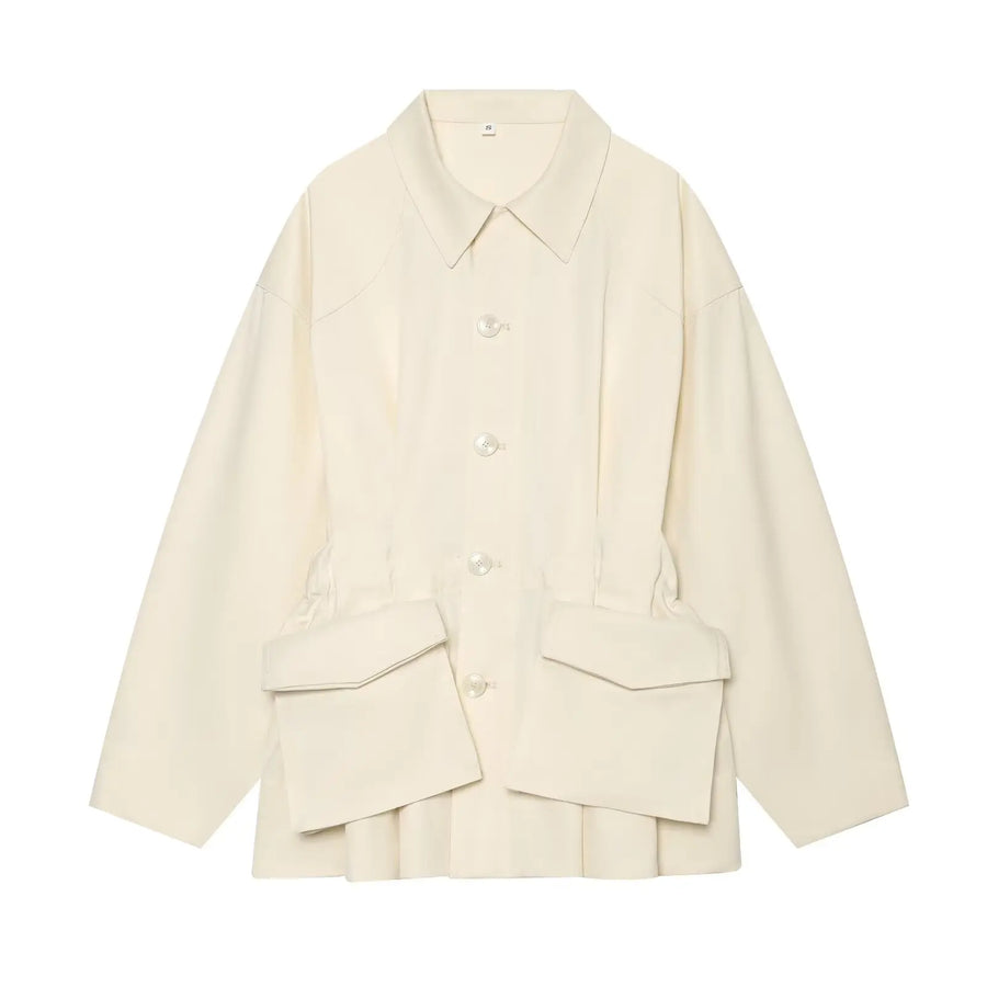 Damen Übergangsjacke mit Kentkragen und großen Pattentaschen