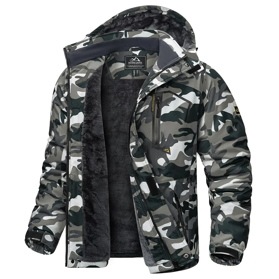 Herren Winterjacke mit Kapuze, gefüttert, atmungsaktiv, outdoor