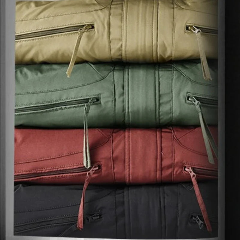 Herren Winterjacke mit Kapuze und Reißverschluss, gefüttert