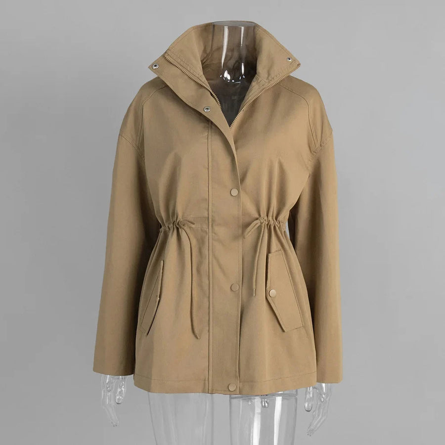 Damen Jacke mit Stehkragen & Tunnelzug Taille