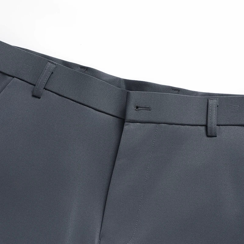 Heren stretch businessbroek donkergrijs slim fit