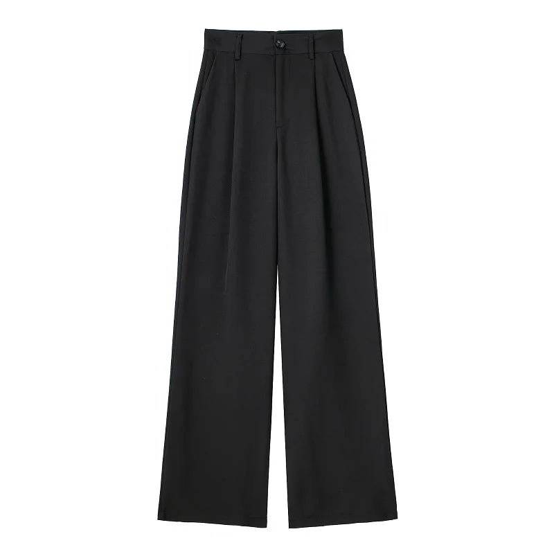 Damen Weite Hose mit hohem Bund – Elegante Plissee-Hosen