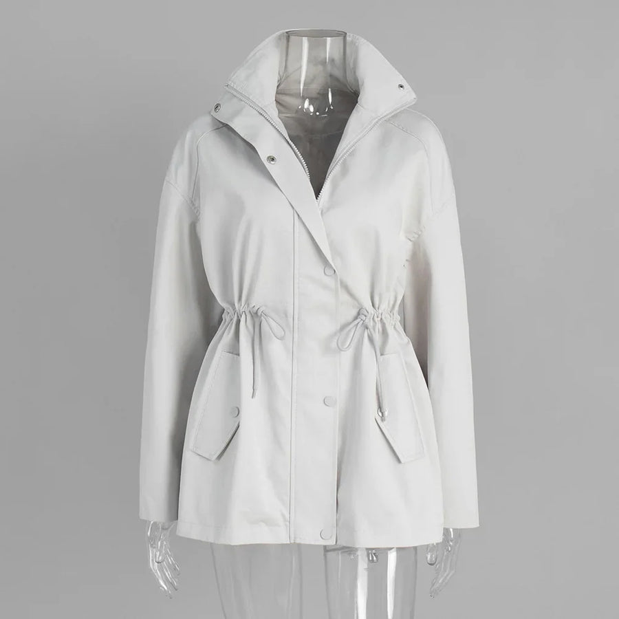 Damen Jacke mit Stehkragen & Tunnelzug Taille