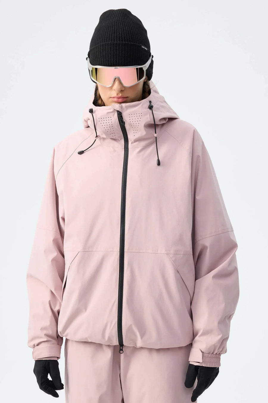 Winterjacke Kapuze Wasserdicht Atmungsaktiv Damen Skijacke Outdoorjacke Rosa