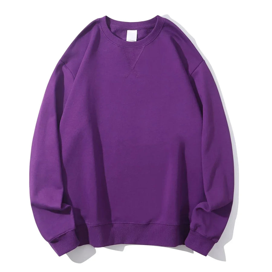 Unisex sweatshirt met ronde hals, lange mouwen, katoenmix, gemêleerd grijs