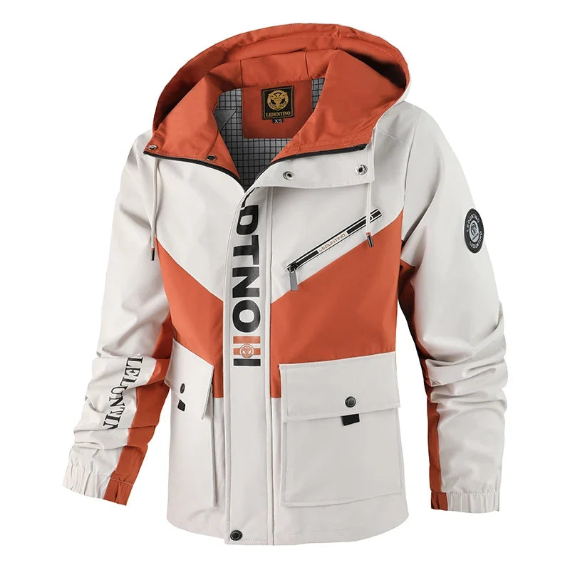 Herren Jacke mit Kapuze & Reißverschluss, mehrfarbig